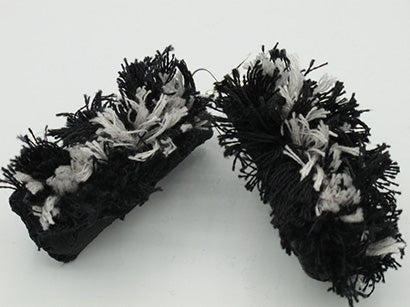 shaggy dog / embroidered earrings