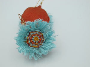 alice blues / embroidered earrings