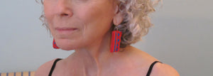 caribbean sunset / embroidered earrings