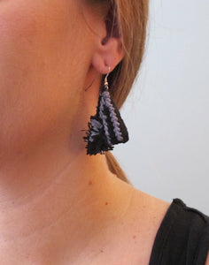 cloud cover / embroidered earrings
