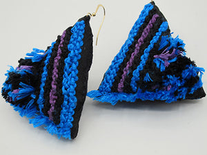 crooked triangles / embroidered earrings