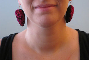 dusk / embroidered earrings