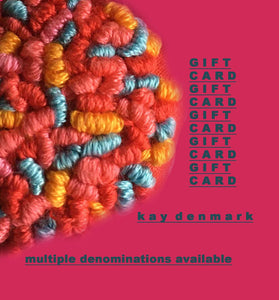 a unique gift of Kay Denmark hand embroidery // click for available denominations
