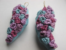 Load image into Gallery viewer, hydrangea curls / embroidered earrings