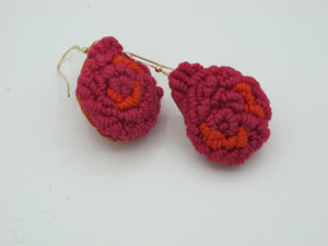 hot droplets / embroidered earrings