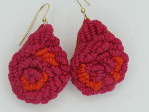 hot droplets / embroidered earrings