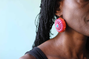 sunrise / embroidered earrings