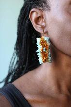 Load image into Gallery viewer, autumn blues / embroidered earrings