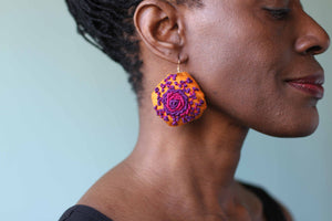 flora / embroidered earrings