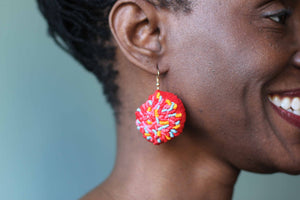 sprinkles / embroidered earrings