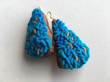 Load image into Gallery viewer, pasta blues / embroidered earrings