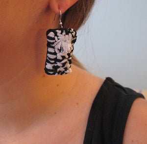 keyboards / embroidered earrings