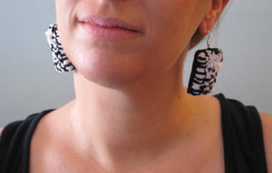 keyboards / embroidered earrings