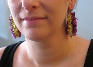 long division / embroidered earrings