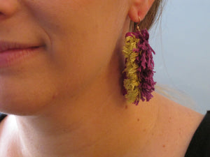 long division / embroidered earrings