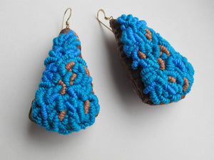 pasta blues / embroidered earrings