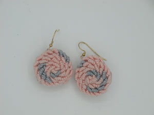 swirls / embroidered earrings