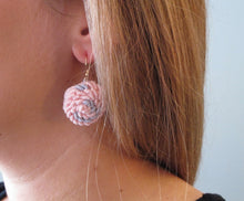 Load image into Gallery viewer, swirls / embroidered earrings