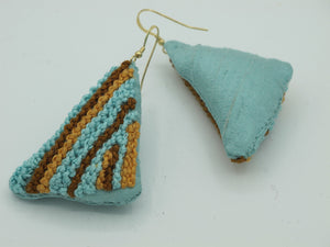 sky tans / embroidered earrings