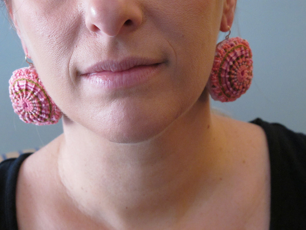 sugar plums / embroidered earrings