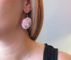 swirls / embroidered earrings