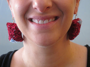 wine cellar / embroidered earrings