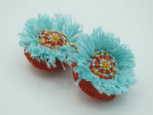 Load image into Gallery viewer, alice blues / embroidered earrings