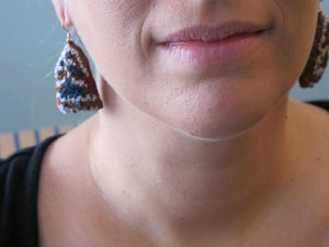 autumn / embroidered earrings