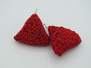 redangles / embroidered earrings