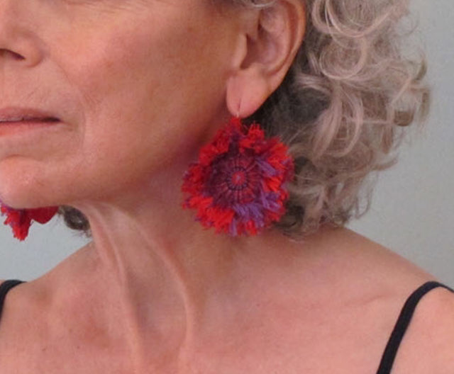 mrs. dodge / embroidered earrings