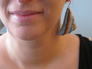 sky tans / embroidered earrings