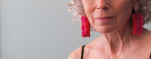 Load image into Gallery viewer, weaving cha-cha / embroidered earrings